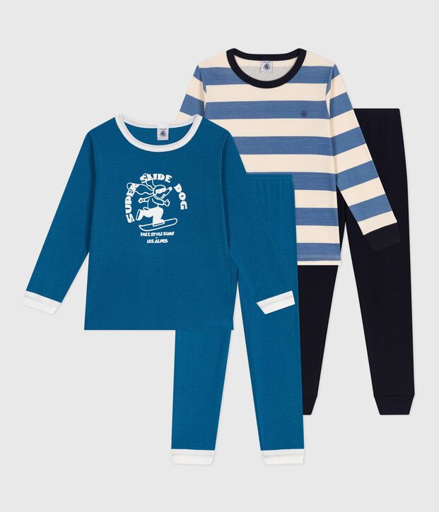 Set di pigiami in cotone fantasia bambino multicolore