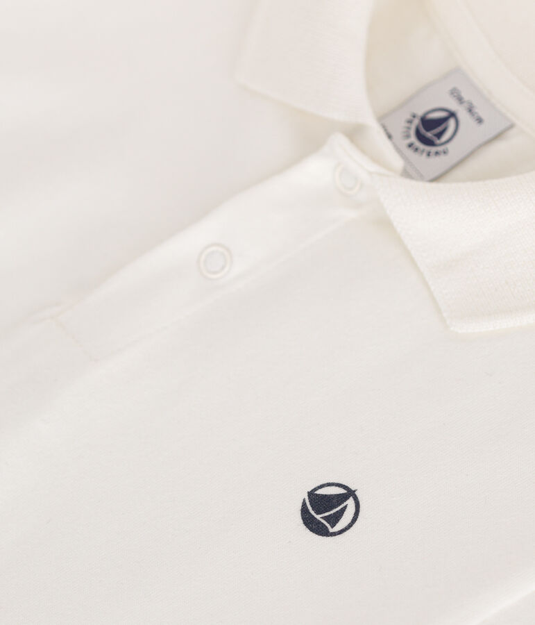Polo beb&egrave; in cotone a manica corta bianco