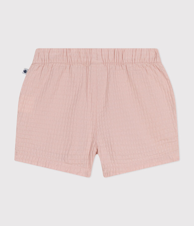 Shorts in tessuto operato beb&egrave; rosa