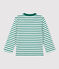 T-shirt a righe in cotone bébé bianco MARSHMALLOW/ PIVERT