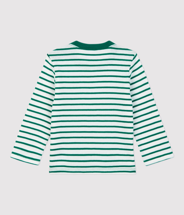 T-shirt a righe in cotone b&eacute;b&eacute; bianco/verde