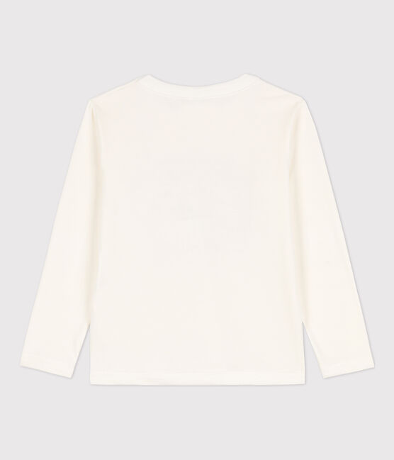 T-shirt maniche lunghe bambino stampata bianco MARSHMALLOW