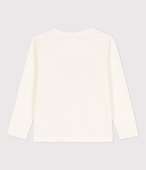 T-shirt maniche lunghe bambino stampata bianco