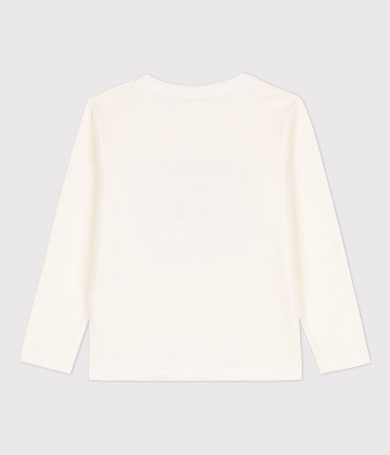 T-shirt maniche lunghe bambino stampata bianco