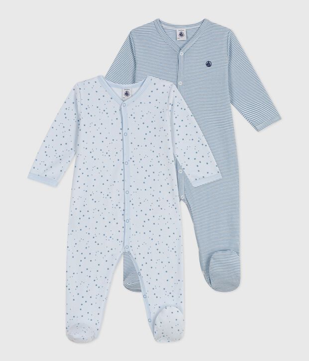 Set di pigiami in cotone con stampa neonato multicolore