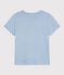 T-shirt a maniche corte in cotone tinta unita donna blu