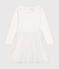 Abito in tessuto a costine e tulle bambina bianco MARSHMALLOW