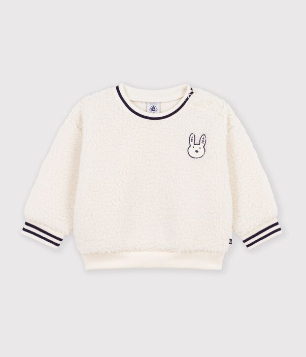 Felpa in sherpa tinta unita neonato MILK