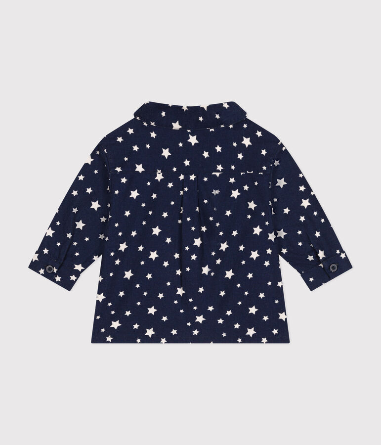 Camicia in flanella neonato blu/bianco