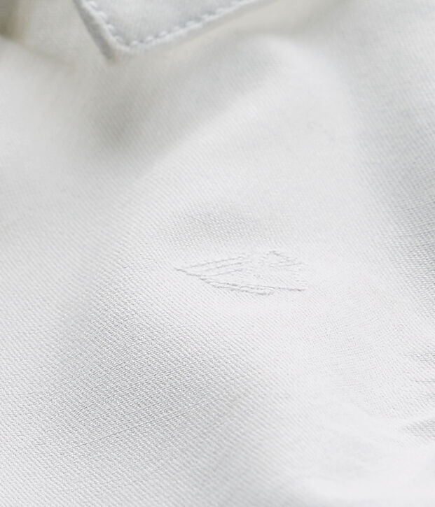 Camicia a manica lunga in cotone Oxford beb&egrave; maschio. bianco