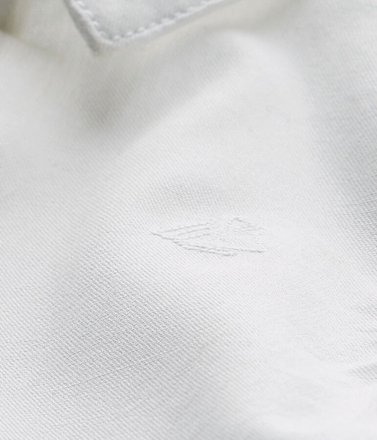 Camicia a manica lunga in cotone Oxford beb&egrave; maschio. bianco