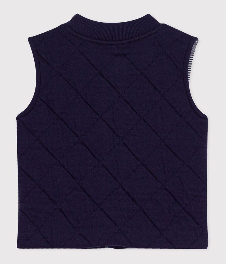 Piumino senza maniche in cotone trapuntato neonato blu