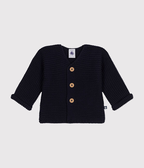 Cardigan in tricot a punto legaccio per bebè blu SMOKING