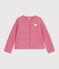 Cardigan in cotone tinta unita bambino rosa