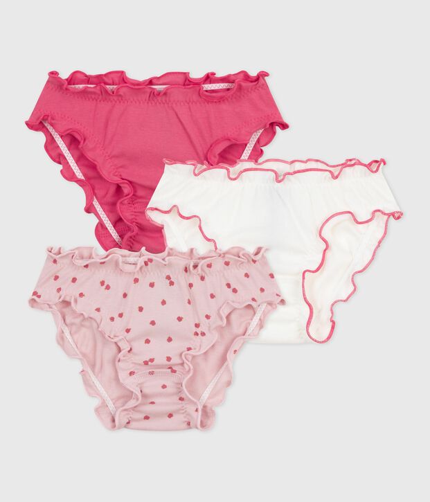 Set di slip vezzosi in cotone con mele stampate bambina multicolore