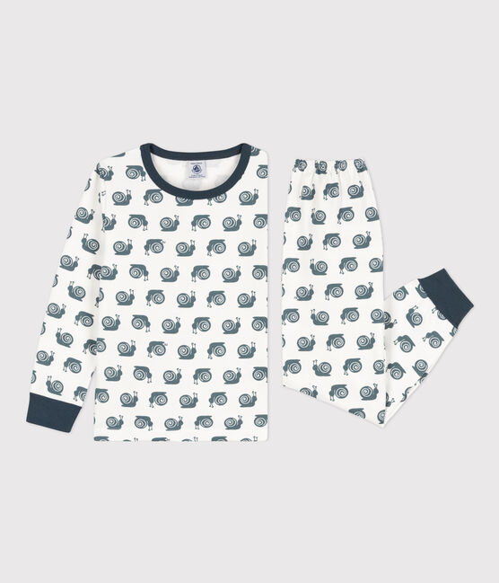 Pigiama con fantasia "lumaca" bambino unisex in molleton  bianco MARSHMALLOW/ DUCKY