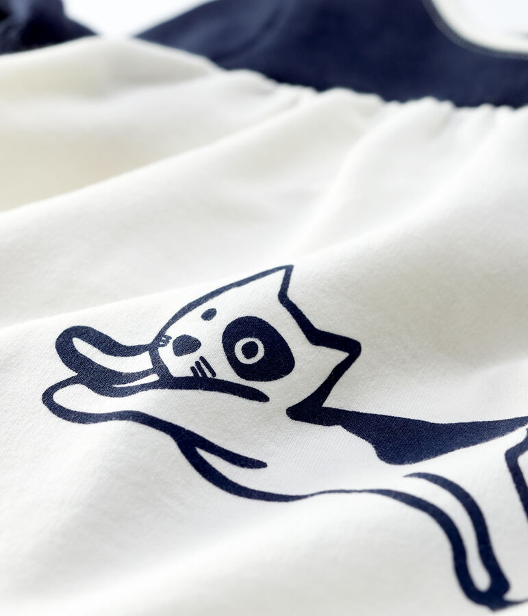 Abito in molleton beb&egrave;. bianco/blu