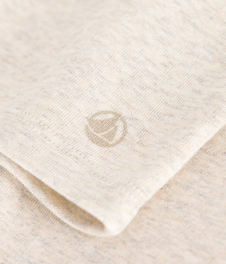 T-shirt a maniche lunghe a costine bambina beige