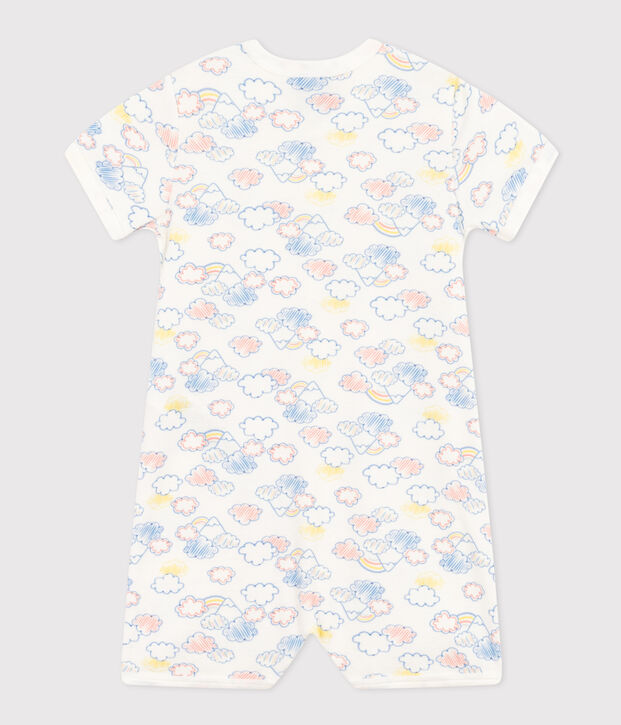 Completo beb&egrave; in cotone con stampa arcobaleno bianco/multicolore