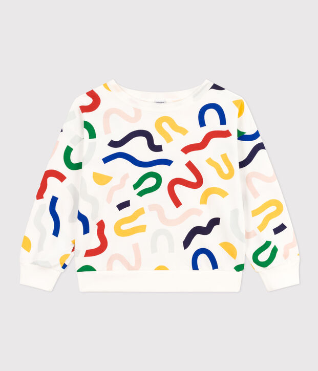 Felpa in molleton leggero stampato bambino bianco/multicolore