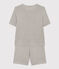 Pigiama donna corto in cotone grigio CHATON CHINE