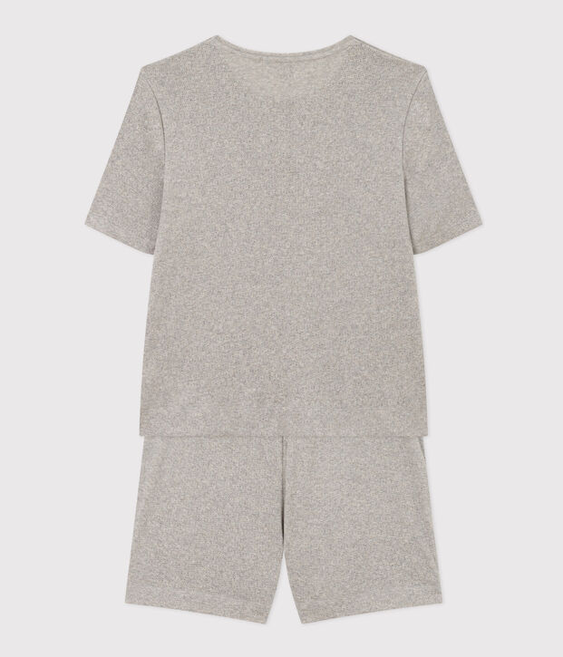 Pigiama donna corto in cotone grigio