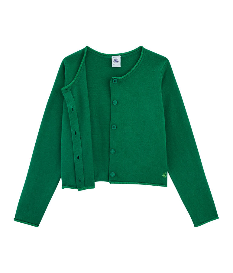 Cardigan tricot bambina verde