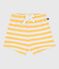Shorts in spugna a righe neonato giallo/bianco