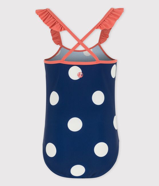Costume intero bambina a pois blu MEDIEVAL/bianco MARSHMALLOW