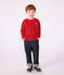T-shirt a maniche lunghe in cotone tinta unita bambino rosso