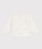 Cardigan in cotone con motivo a cuori neonata bianco