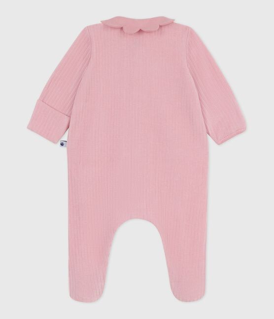 Pigiama con colletto in ciniglia tinta unita neonato rosa CHARME