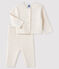 Completo bianco 2 pezzi neonato in maglia bianco MARSHMALLOW