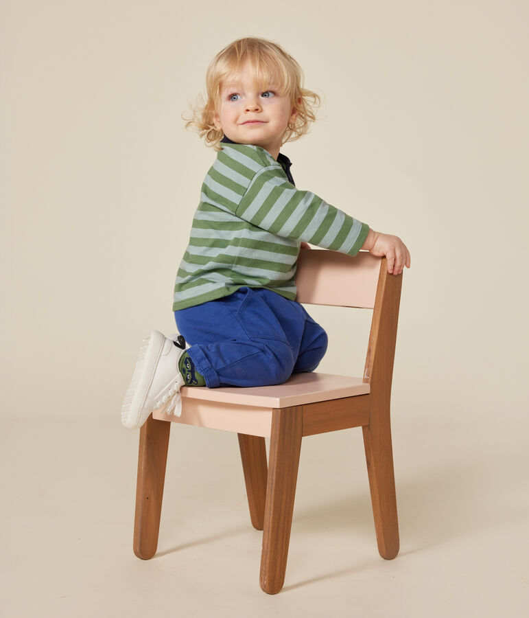 T-shirt beb&egrave; a maniche lunghe in jersey sottile verde/verde