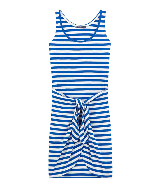 T-shirt da spiaggia blu/bianco