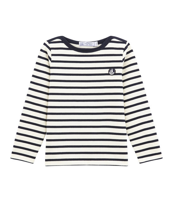 Marinière bambino beige COQUILLE/blu SMOKING