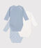 Set di 3 body incrociati a maniche lunghe in cotone neonato variante 1