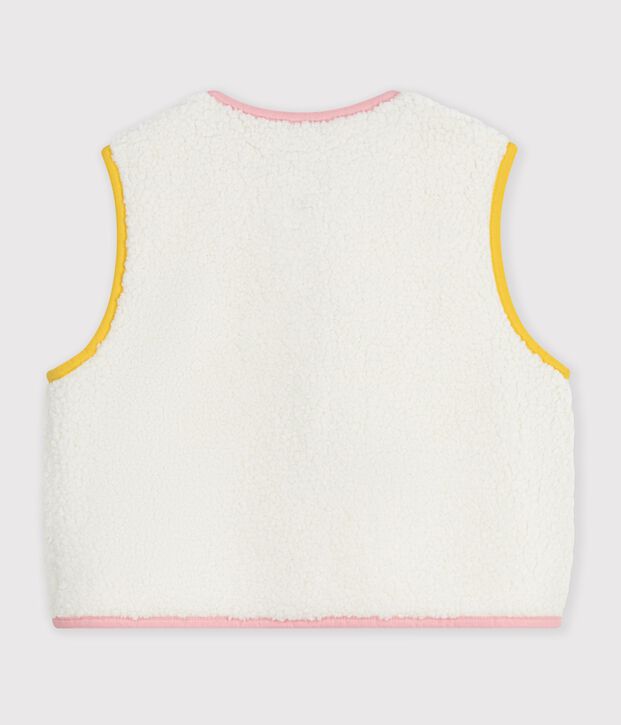 Gilet senza maniche in sherpa tinta unita bambino MILK