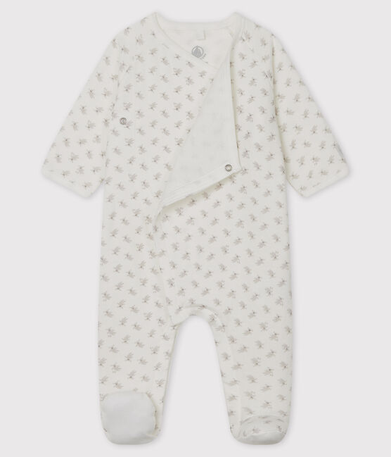 Tutina pigiama coniglio bebè in tubique bianco MARSHMALLOW/bianco MULTICO