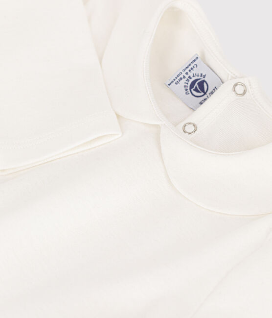 Blusa a maniche lunghe in cotone per neonati bianco MARSHMALLOW