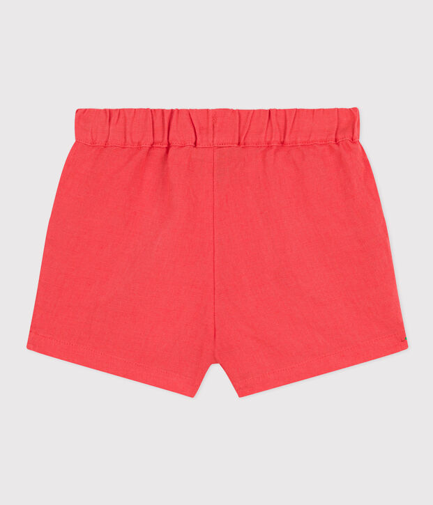 Shorts beb&egrave; in lino arancione