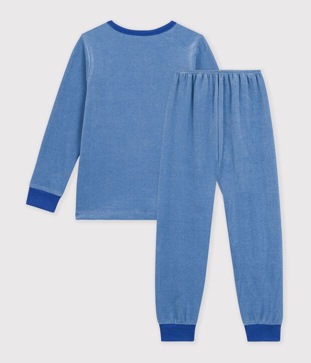 Pigiama in ciniglia con motivo Parigi bambino blu