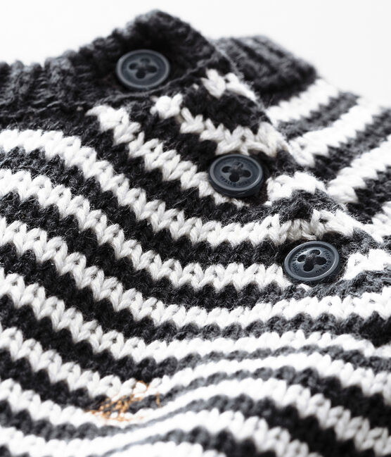 Pull millerighe per bebé maschio grigio CAPECOD/bianco MARSHMALLOW