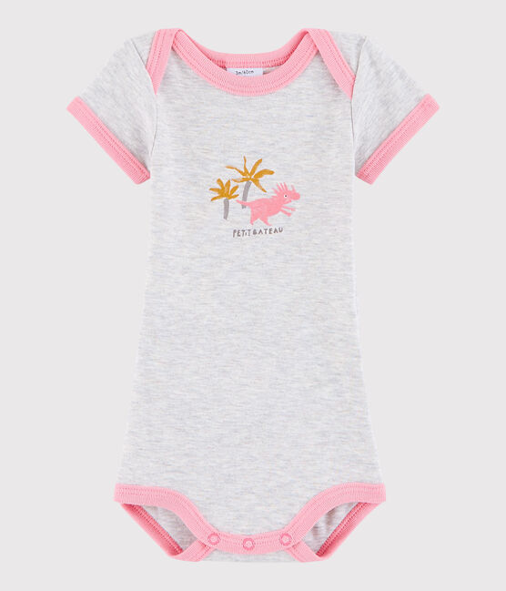 Body manica corta bebè femmina grigio BELUGA/rosa GRETEL