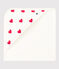 Asciugamano quadrato da bagno con cuori in cotone bianco MARSHMALLOW/rosso TERKUIT