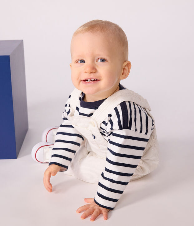 Salopette in velluto a coste tinta unita neonato MILK