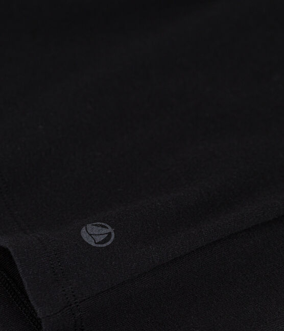 T-shirt Iconica a maniche corte a coste tinta unita donna nero BLACK