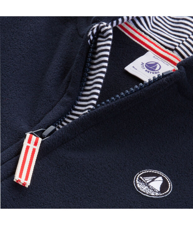 Felpa zippata in pile blu