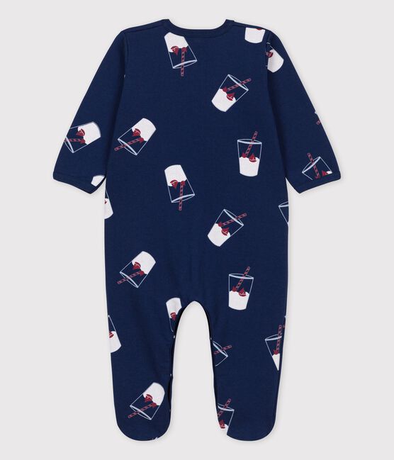 Tutina pigiama bebè in cotone biologico Tajinebanane x Petit Bateau blu MEDIEVAL/bianco MULTICO