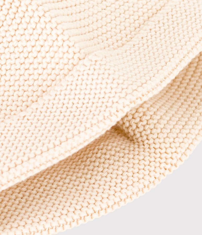 Berretto in tricot di cotone ecru